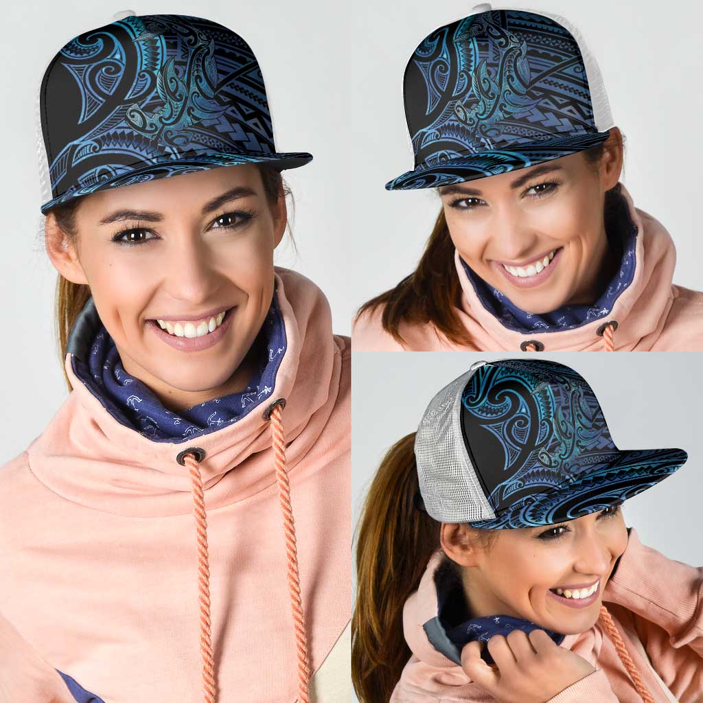New Zealand Hammerhead Shark Mesh Trucker Cap Maori Haehae Mangopare Galaxy - Aussie Hoodie
