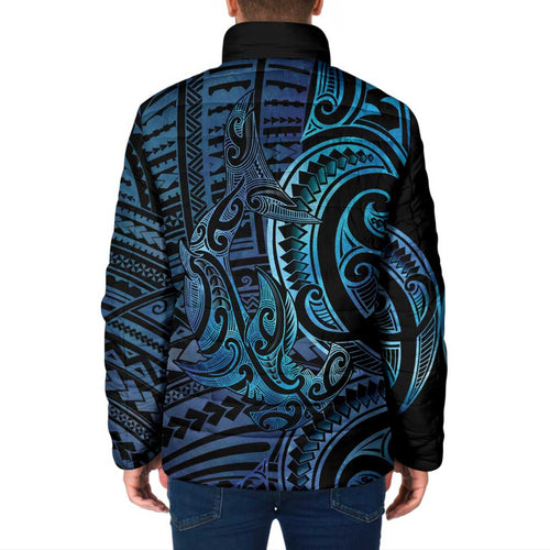 New Zealand Hammerhead Shark Padded Jacket Maori Haehae Mangopare Galaxy - Aussie Hoodie