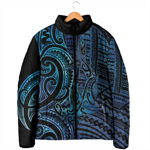 New Zealand Hammerhead Shark Padded Jacket Maori Haehae Mangopare Galaxy - Aussie Hoodie