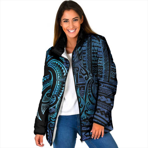 New Zealand Hammerhead Shark Padded Jacket Maori Haehae Mangopare Galaxy - Aussie Hoodie