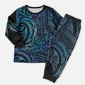 New Zealand Hammerhead Shark Christmas Pajama Set Maori Haehae Mangopare Galaxy - Aussie Hoodie