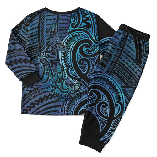 New Zealand Hammerhead Shark Christmas Pajama Set Maori Haehae Mangopare Galaxy - Aussie Hoodie