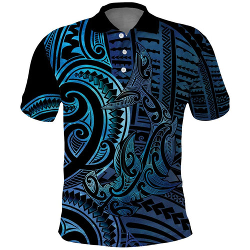 New Zealand Hammerhead Shark Polo Shirt Maori Haehae Mangopare Galaxy - Aussie Hoodie
