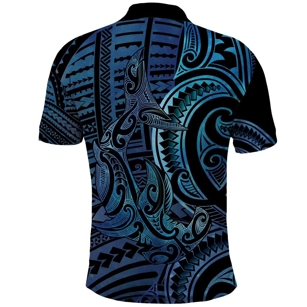 New Zealand Hammerhead Shark Polo Shirt Maori Haehae Mangopare Galaxy - Aussie Hoodie