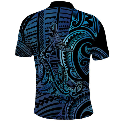 New Zealand Hammerhead Shark Polo Shirt Maori Haehae Mangopare Galaxy - Aussie Hoodie