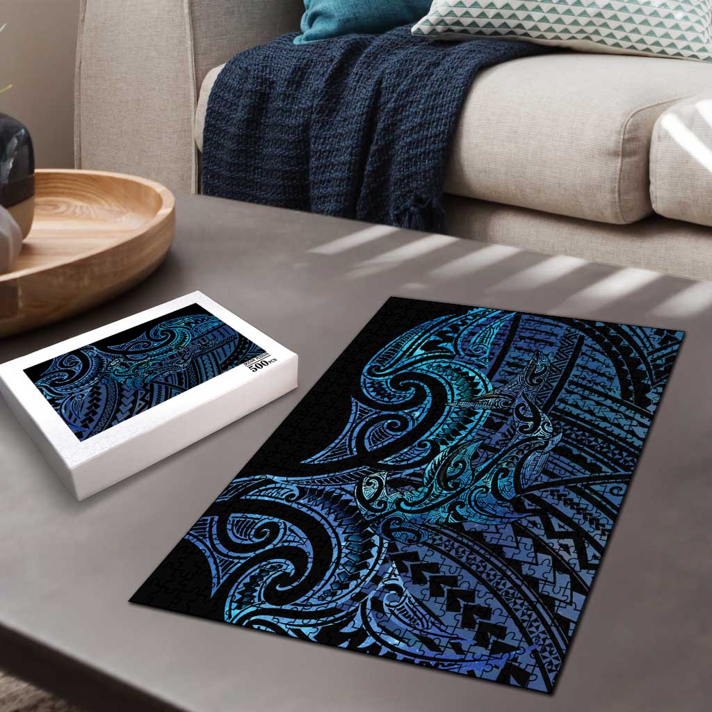New Zealand Hammerhead Shark Puzzle Maori Haehae Mangopare Galaxy - Aussie Hoodie