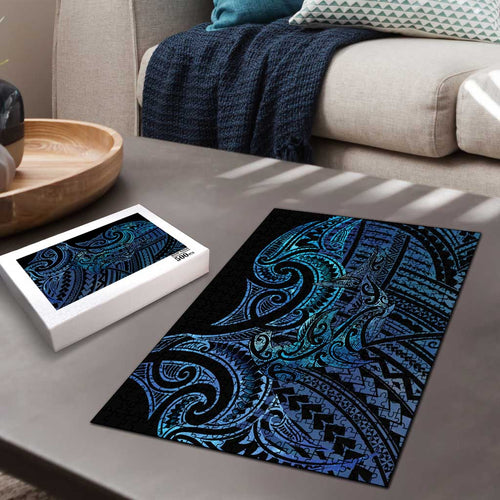 New Zealand Hammerhead Shark Puzzle Maori Haehae Mangopare Galaxy - Aussie Hoodie