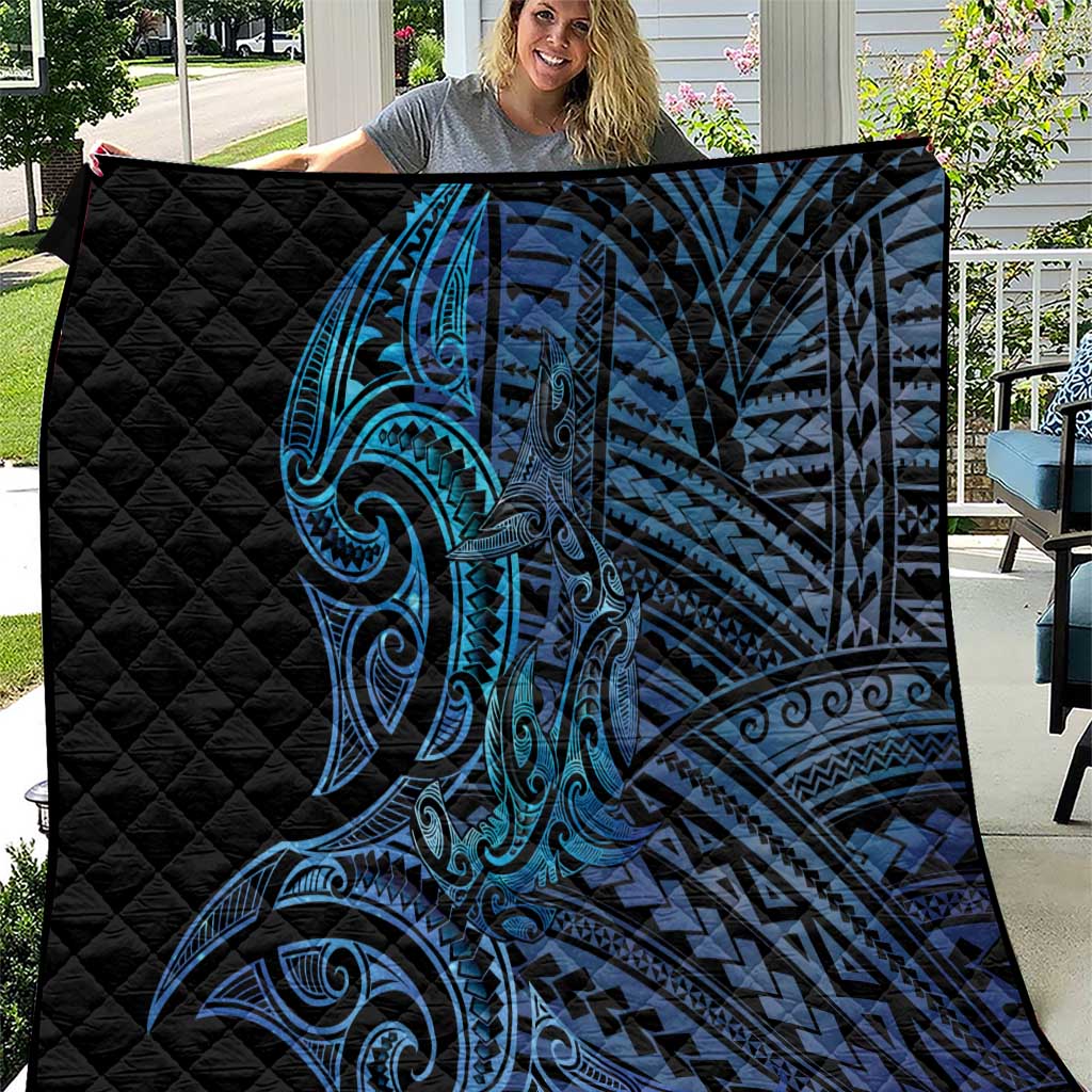 New Zealand Hammerhead Shark Quilt Maori Haehae Mangopare Galaxy - Aussie Hoodie