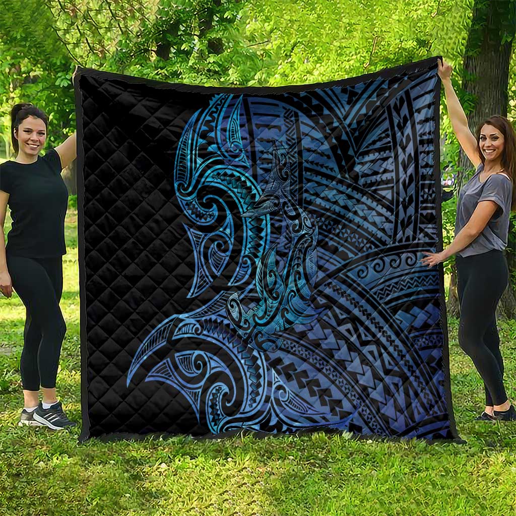 New Zealand Hammerhead Shark Quilt Maori Haehae Mangopare Galaxy - Aussie Hoodie