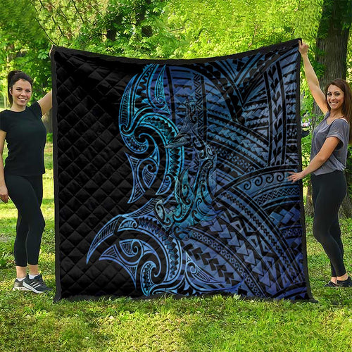 New Zealand Hammerhead Shark Quilt Maori Haehae Mangopare Galaxy - Aussie Hoodie