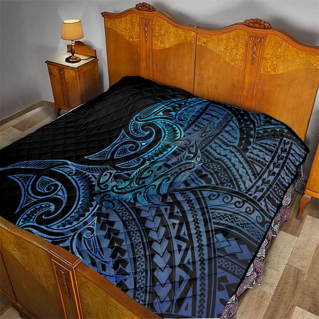 New Zealand Hammerhead Shark Quilt Maori Haehae Mangopare Galaxy - Aussie Hoodie