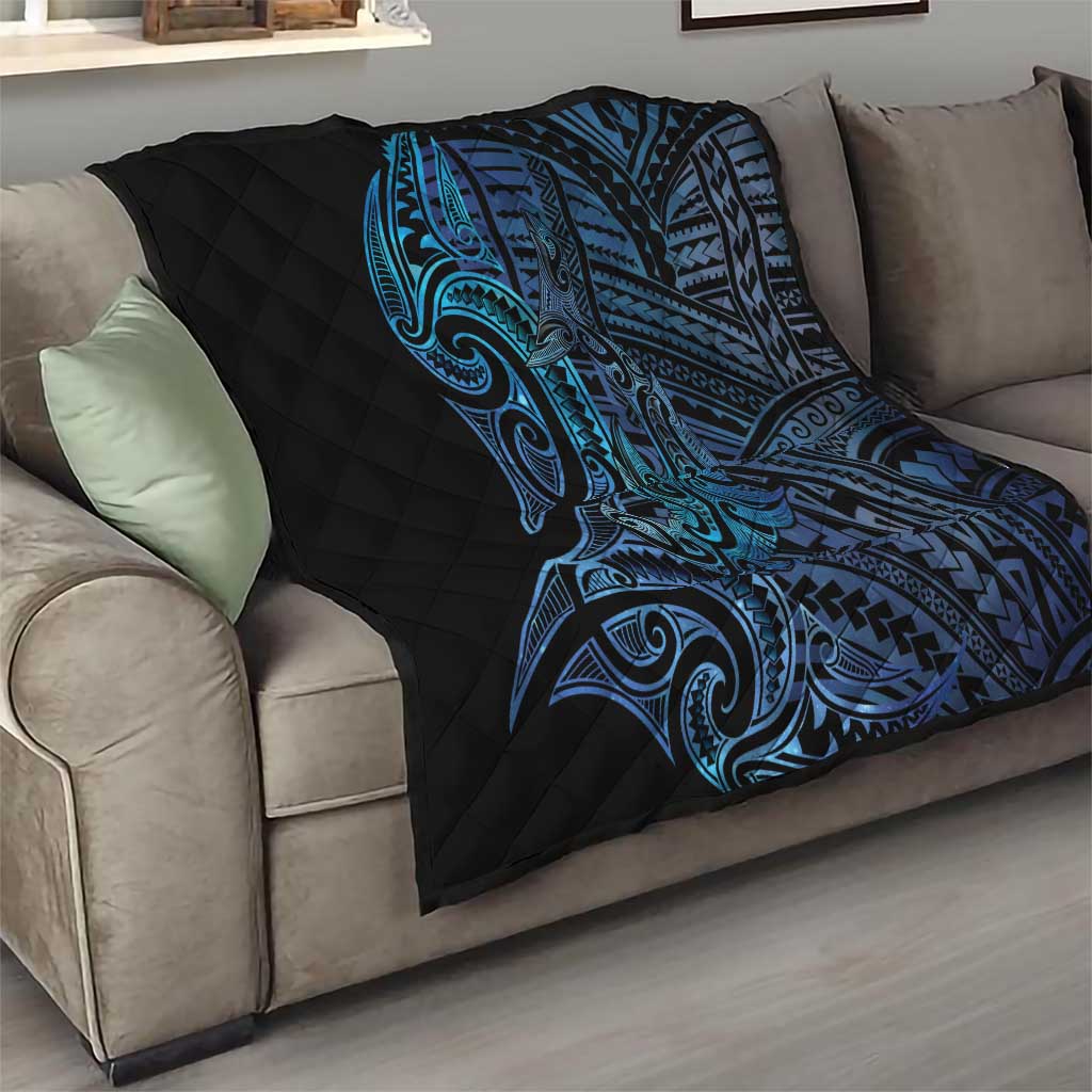 New Zealand Hammerhead Shark Quilt Maori Haehae Mangopare Galaxy - Aussie Hoodie