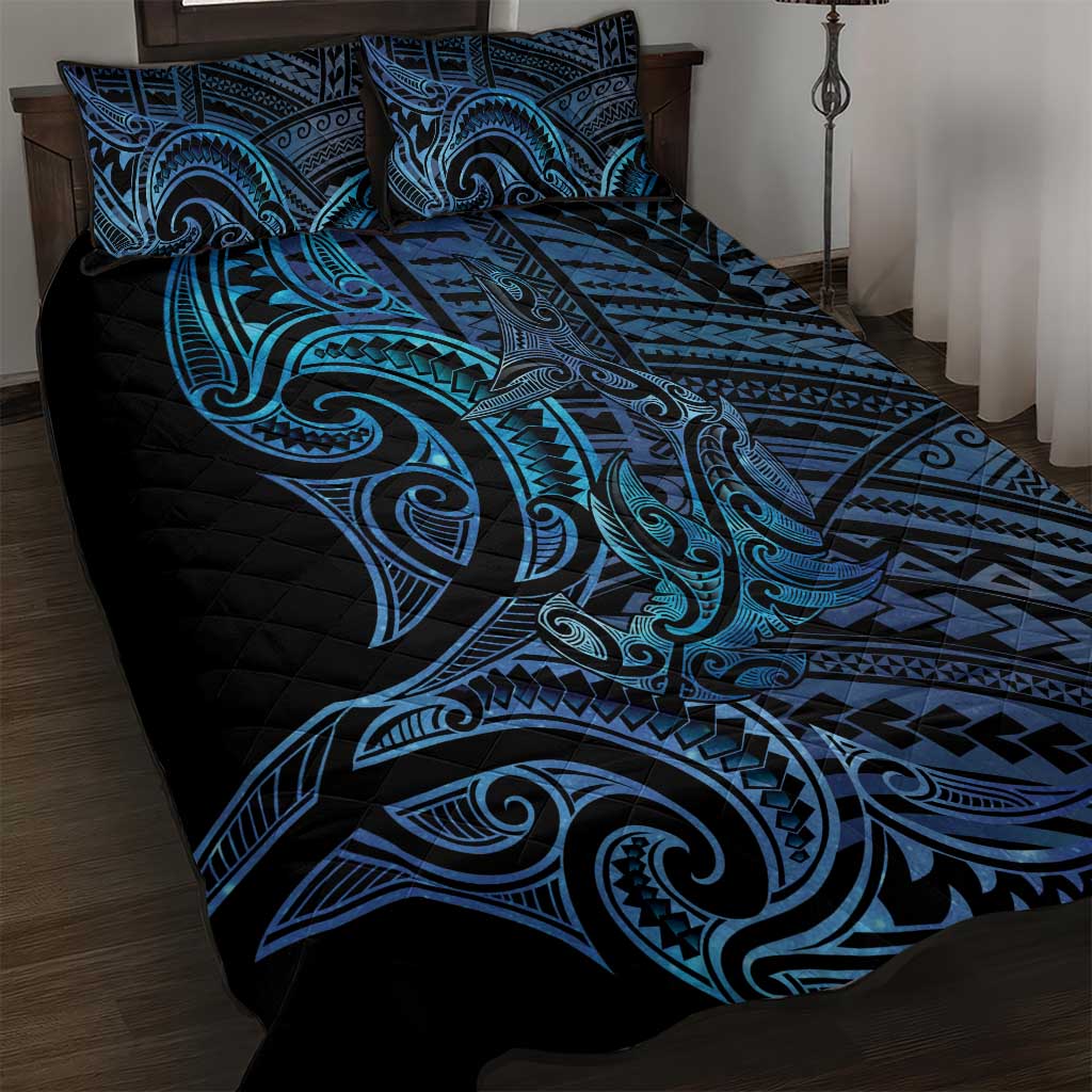 New Zealand Hammerhead Shark Quilt Bed Set Maori Haehae Mangopare Galaxy - Aussie Hoodie