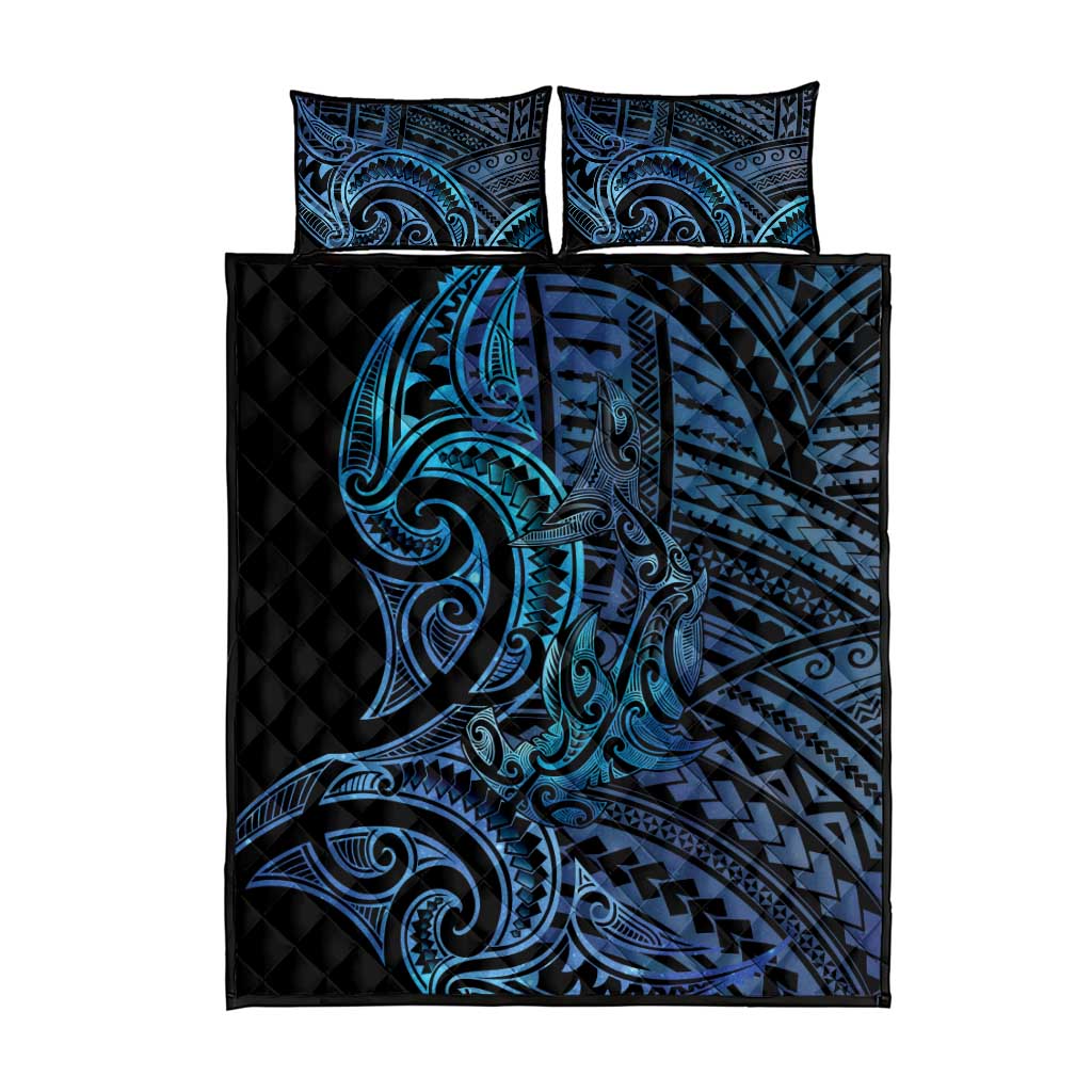 New Zealand Hammerhead Shark Quilt Bed Set Maori Haehae Mangopare Galaxy - Aussie Hoodie