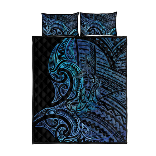 New Zealand Hammerhead Shark Quilt Bed Set Maori Haehae Mangopare Galaxy - Aussie Hoodie