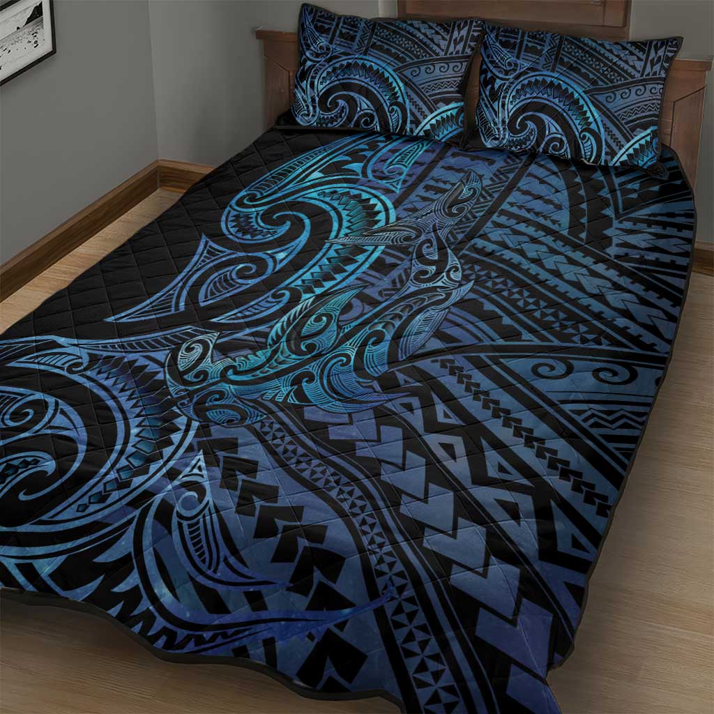 New Zealand Hammerhead Shark Quilt Bed Set Maori Haehae Mangopare Galaxy - Aussie Hoodie