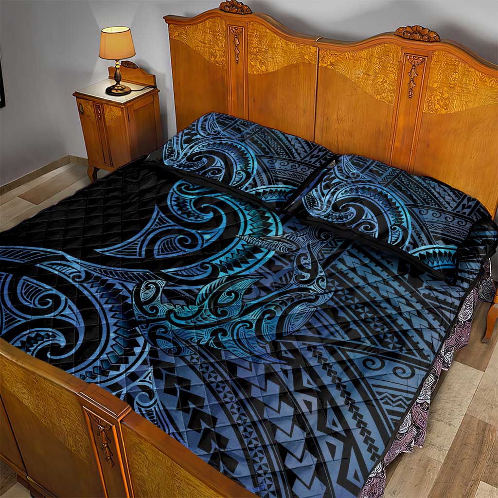 New Zealand Hammerhead Shark Quilt Bed Set Maori Haehae Mangopare Galaxy - Aussie Hoodie