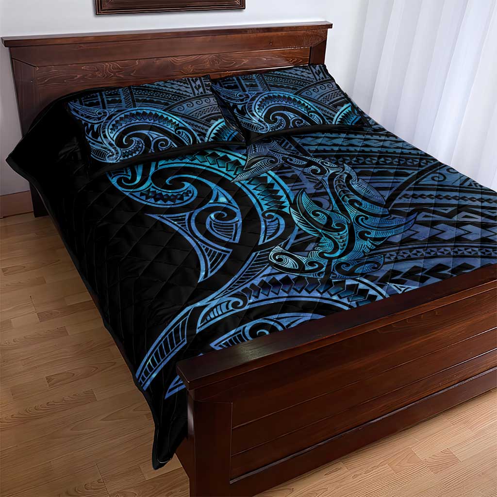 New Zealand Hammerhead Shark Quilt Bed Set Maori Haehae Mangopare Galaxy - Aussie Hoodie