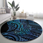New Zealand Hammerhead Shark Round Carpet Maori Haehae Mangopare Galaxy - Aussie Hoodie