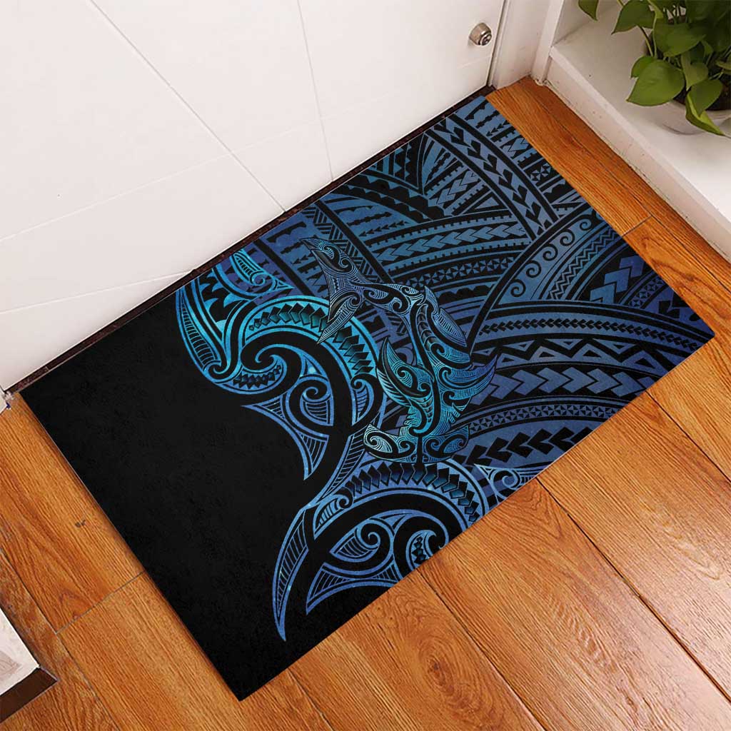 New Zealand Hammerhead Shark Rubber Doormat Maori Haehae Mangopare Galaxy - Aussie Hoodie