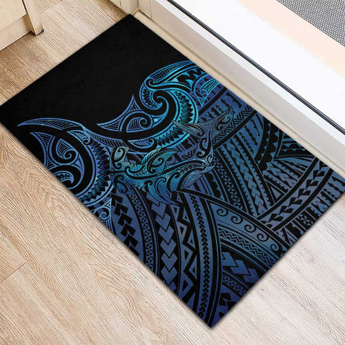 New Zealand Hammerhead Shark Rubber Doormat Maori Haehae Mangopare Galaxy - Aussie Hoodie