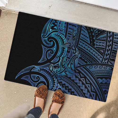 New Zealand Hammerhead Shark Rubber Doormat Maori Haehae Mangopare Galaxy - Aussie Hoodie