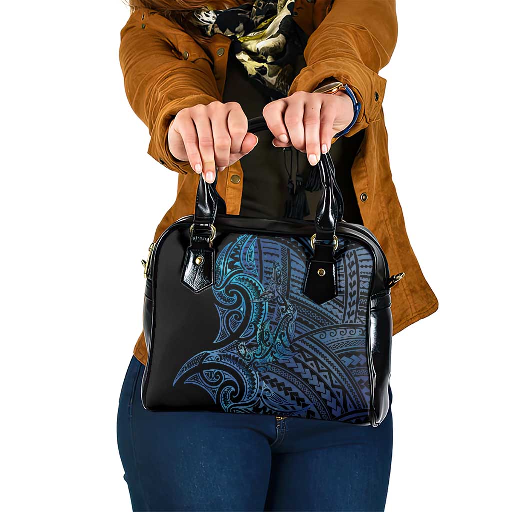 New Zealand Hammerhead Shark Shoulder Handbag Maori Haehae Mangopare Galaxy - Aussie Hoodie