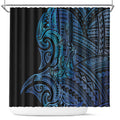New Zealand Hammerhead Shark Shower Curtain Maori Haehae Mangopare Galaxy - Aussie Hoodie