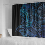 New Zealand Hammerhead Shark Shower Curtain Maori Haehae Mangopare Galaxy - Aussie Hoodie