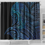 New Zealand Hammerhead Shark Shower Curtain Maori Haehae Mangopare Galaxy - Aussie Hoodie