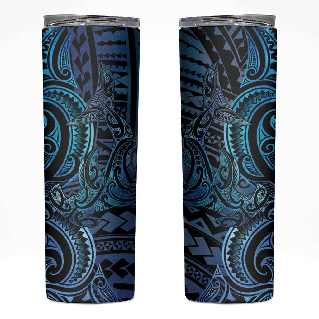 New Zealand Hammerhead Shark Skinny Tumbler Maori Haehae Mangopare Galaxy - Aussie Hoodie