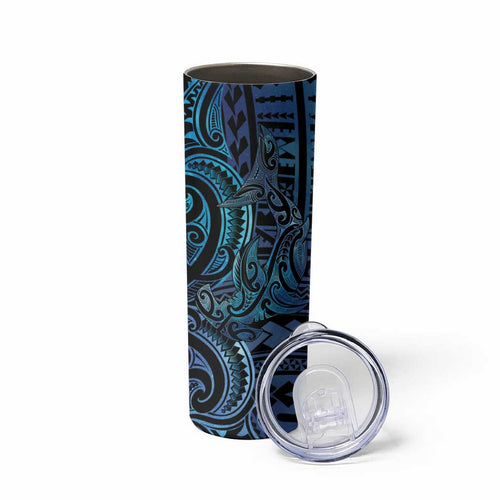 New Zealand Hammerhead Shark Skinny Tumbler Maori Haehae Mangopare Galaxy - Aussie Hoodie