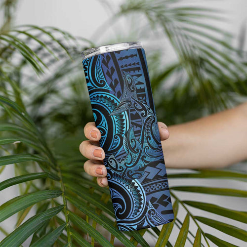 New Zealand Hammerhead Shark Skinny Tumbler Maori Haehae Mangopare Galaxy - Aussie Hoodie