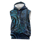 New Zealand Hammerhead Shark Sleeveless Hoodie Maori Haehae Mangopare Galaxy - Aussie Hoodie