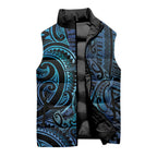 New Zealand Hammerhead Shark Sleeveless Puffer Jacket Maori Haehae Mangopare Galaxy - Aussie Hoodie