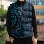 New Zealand Hammerhead Shark Sleeveless Puffer Jacket Maori Haehae Mangopare Galaxy - Aussie Hoodie