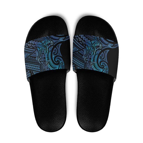 New Zealand Hammerhead Shark Slide Sandals Maori Haehae Mangopare Galaxy - Aussie Hoodie
