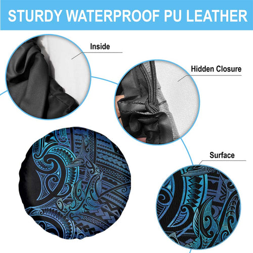 New Zealand Hammerhead Shark Spare Tire Cover Maori Haehae Mangopare Galaxy - Aussie Hoodie