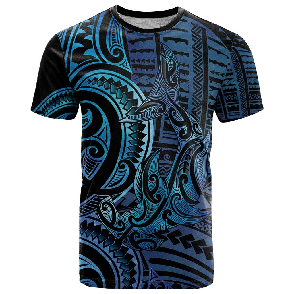 New Zealand Hammerhead Shark T Shirt Maori Haehae Mangopare Galaxy - Aussie Hoodie