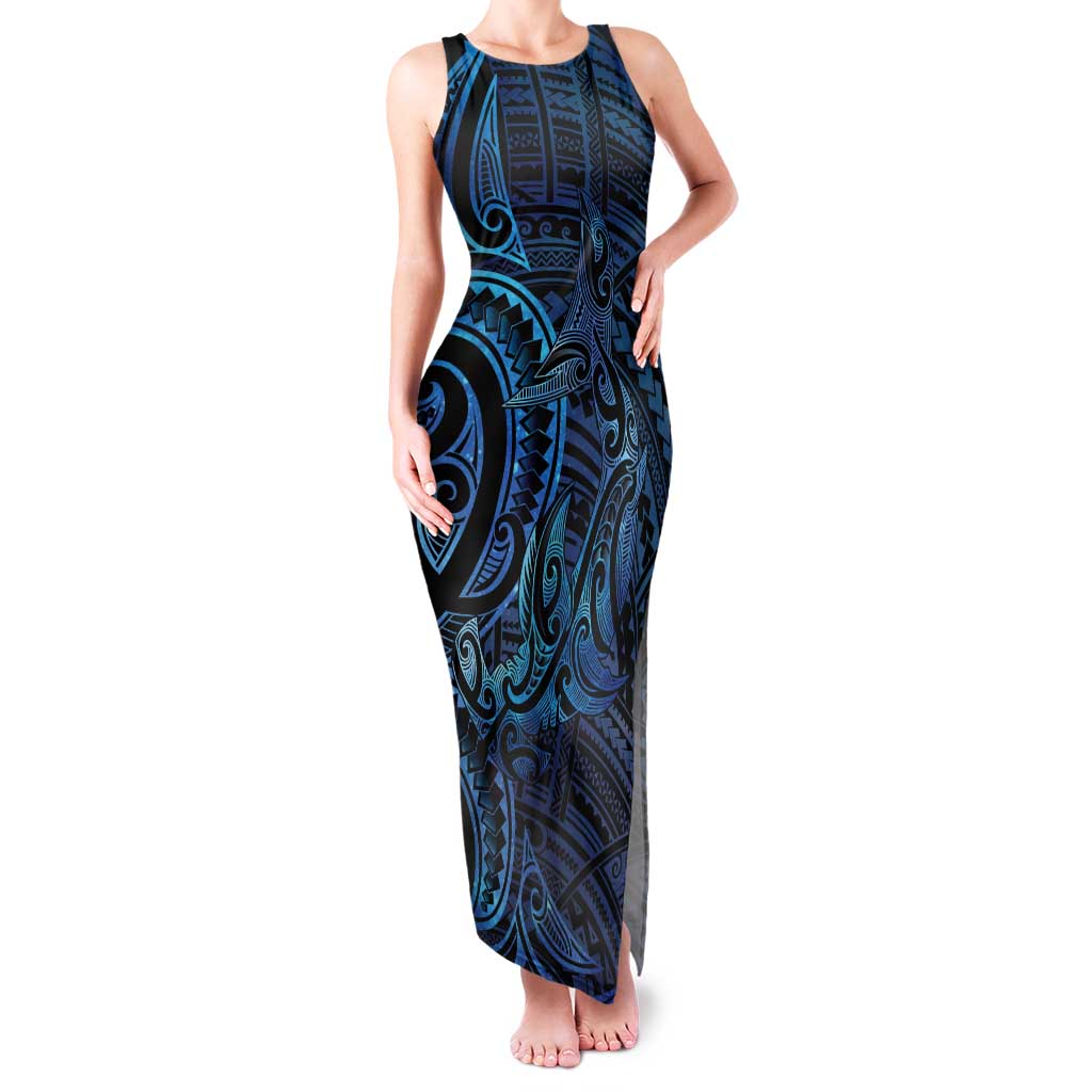 New Zealand Hammerhead Shark Tank Maxi Dress Maori Haehae Mangopare Galaxy - Aussie Hoodie