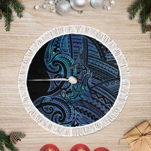 New Zealand Hammerhead Shark Tree Skirt Maori Haehae Mangopare Galaxy - Aussie Hoodie