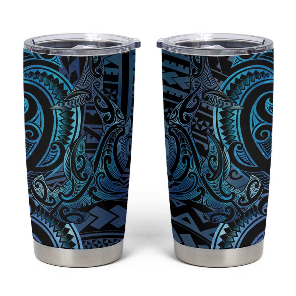 New Zealand Hammerhead Shark Tumbler Cup Maori Haehae Mangopare Galaxy - Aussie Hoodie