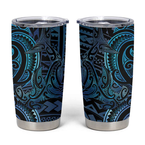 New Zealand Hammerhead Shark Tumbler Cup Maori Haehae Mangopare Galaxy - Aussie Hoodie