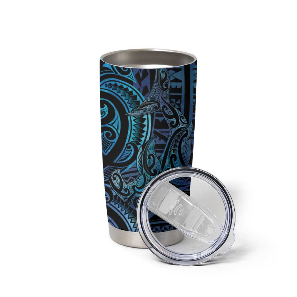 New Zealand Hammerhead Shark Tumbler Cup Maori Haehae Mangopare Galaxy - Aussie Hoodie