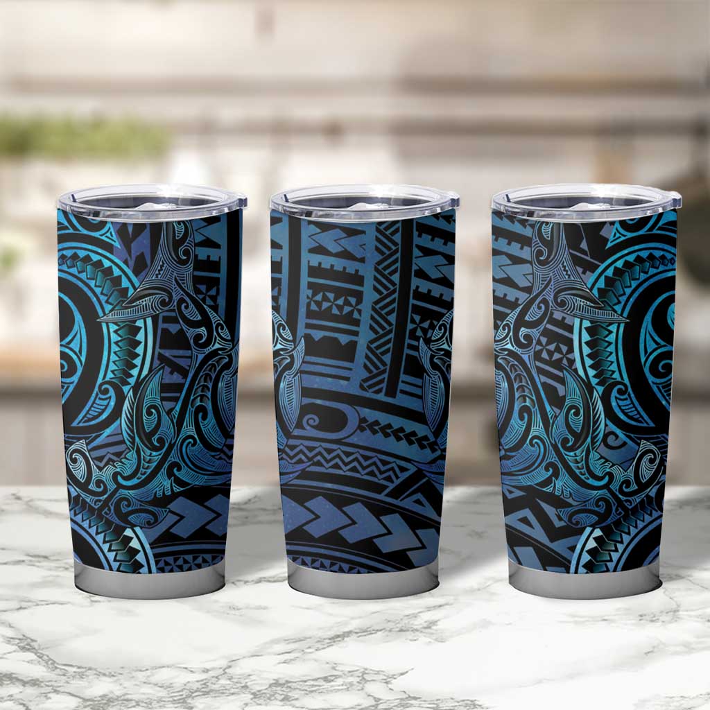 New Zealand Hammerhead Shark Tumbler Cup Maori Haehae Mangopare Galaxy - Aussie Hoodie