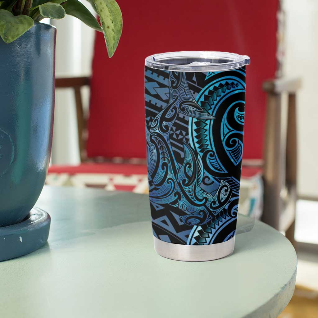 New Zealand Hammerhead Shark Tumbler Cup Maori Haehae Mangopare Galaxy - Aussie Hoodie