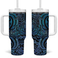 New Zealand Hammerhead Shark Tumbler With Handle Maori Haehae Mangopare Galaxy - Aussie Hoodie