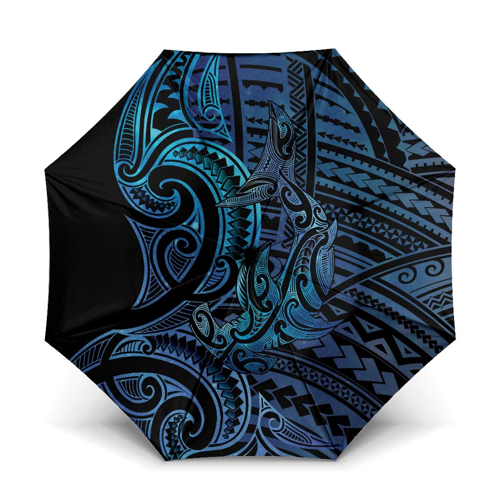 New Zealand Hammerhead Shark Umbrella Maori Haehae Mangopare Galaxy - Aussie Hoodie