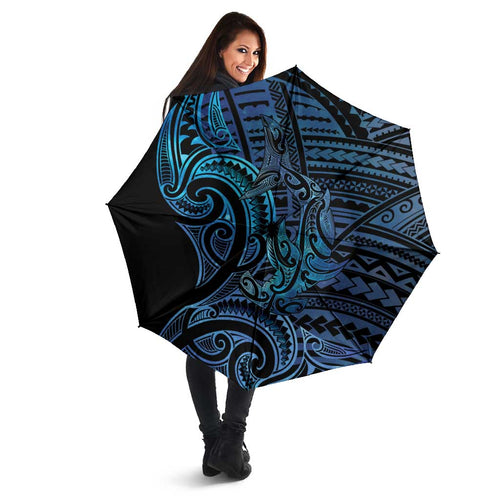New Zealand Hammerhead Shark Umbrella Maori Haehae Mangopare Galaxy - Aussie Hoodie