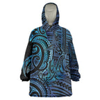 New Zealand Hammerhead Shark Wearable Blanket Hoodie Maori Haehae Mangopare Galaxy - Aussie Hoodie
